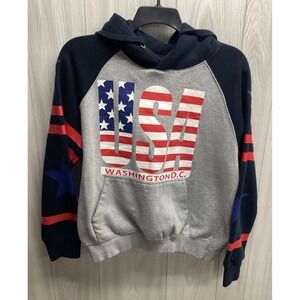 KNIGHT Women's (Size L) Long‎ Sleeve Hooded Sweatshirt USA Washington DC *Stain*